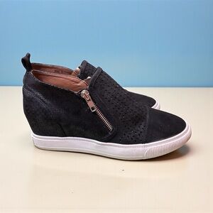 DV by Dolce Vita Black Perforated Wedge Sneakers